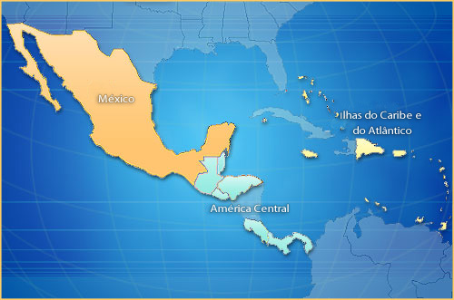 Caribbean and Mexico Map